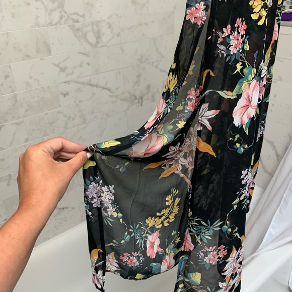 Size 4 Floral Sheer Skirt Maxi Mini Style - Picture 5 of 7